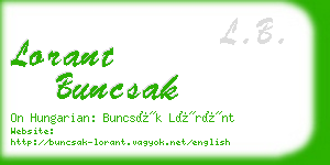 lorant buncsak business card